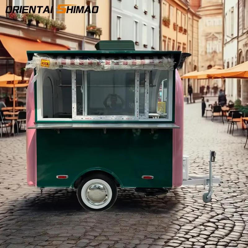 πολύχρωμο καροτσάκι street food