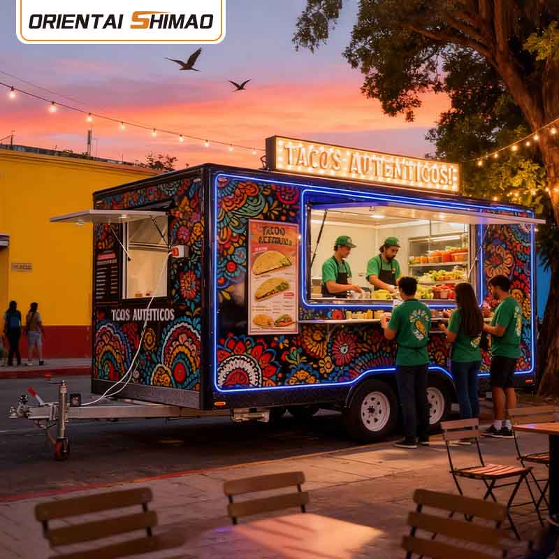 Κινητό τρέιλερ τροφοδοσίας Street Food Hot Dog Cart Πλήρως εξοπλισμένο Food Trailer Food Truck